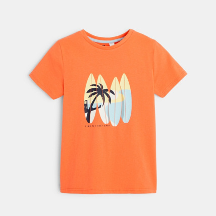Avis T-shirt manches courtes à motif orange garçon OKAIDI 1
