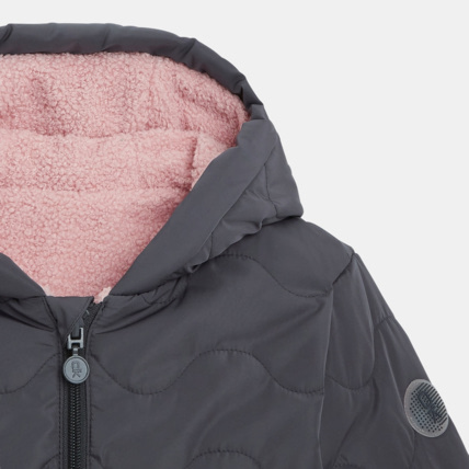 Avis Blouson matelassé et moumoute réversible gris fille OKAIDI 4