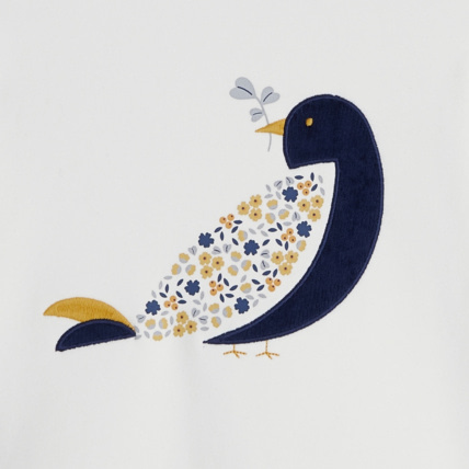 Avis Sweat-shirt en molleton motif oiseau blanc fille OKAIDI 2