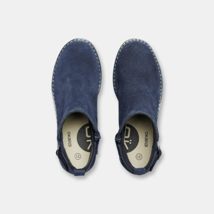 Avis Boots en cuir suédé bleues fille OKAIDI 2