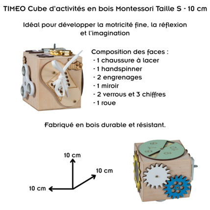 Avis Cube d'activités en bois Montessori Busy TIMEO 3TOYSM 7