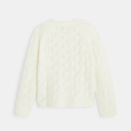 Avis Pull en maille ajourée blanc fille OKAIDI 4
