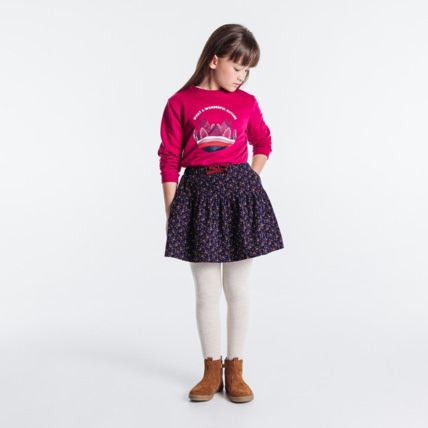Avis Jupe patineuse en velours imprimé rose fille OKAIDI 1