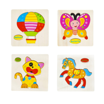 Avis Lot de 4 puzzles d'encastrement en bois HOLZ ISO TRADE 1