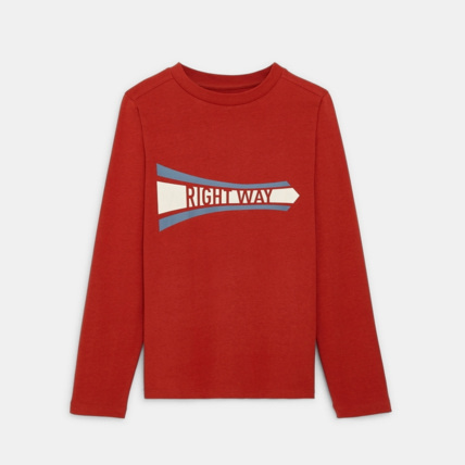 Avis T-shirt à message positif rouge garçon OKAIDI 1