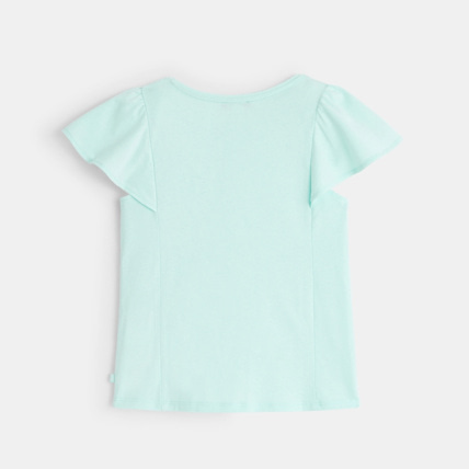 Avis T-shirt manches courtes broderies Ananas turquoise fille OKAIDI 3