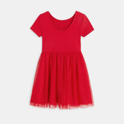 Avis Robe ballerine pailletée à manches courtes rouges fille OKAIDI 3