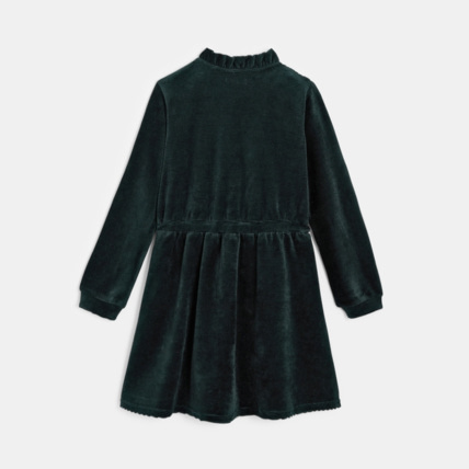Avis Robe unie en velours côtelé verte fille OKAIDI 3