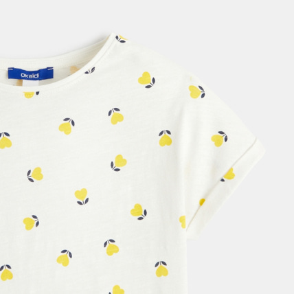 Avis T-shirt imprimé fleuri jaune fille OKAIDI 3