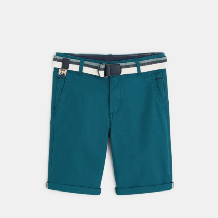 Avis Bermuda slim en toile piquée bleu garçon OKAIDI 2