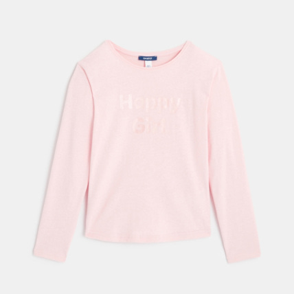 Avis T-shirt à message rose fille OKAIDI 2
