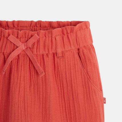 Avis Pantalon léger en double gaze de coton orange fille OKAIDI 3