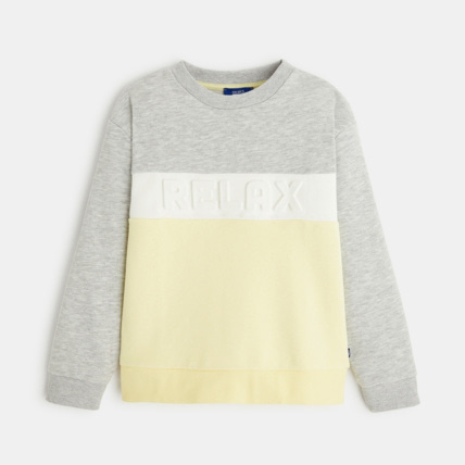 Avis Sweat-shirt tricolore jaune garçon OKAIDI 1