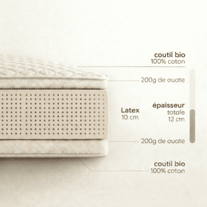 Avis Matelas extensible COTON BIO Latex Atelier de Morphée 6