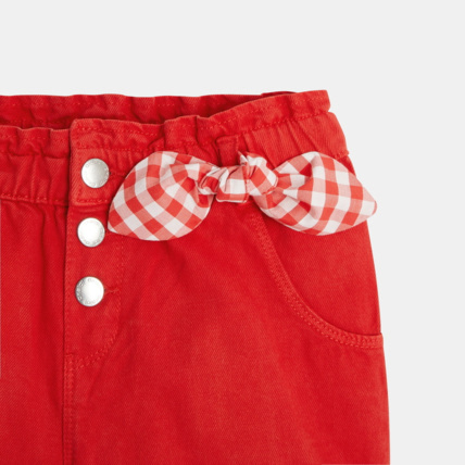 Avis Short à taille élastiquée et boutons rouge fille OKAIDI 4