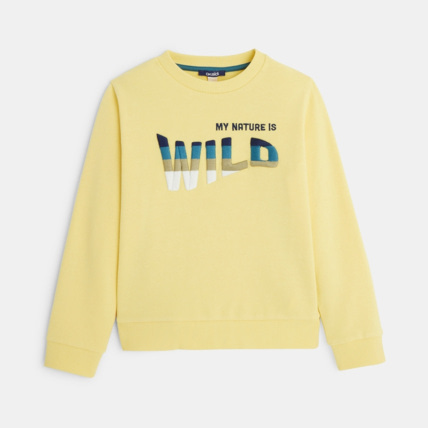 Avis Sweat-shirt à message jaune garçon OKAIDI 1