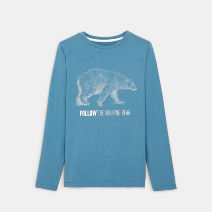 Avis T-shirt en coton biologique motif animal 3D bleu garçon OKAIDI 1