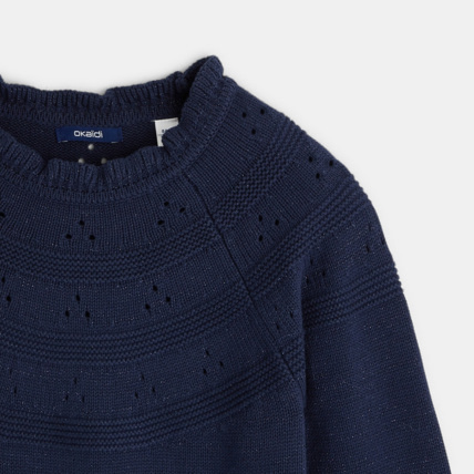 Avis Robe-pull pailletée ajourée bleue fille OKAIDI 3