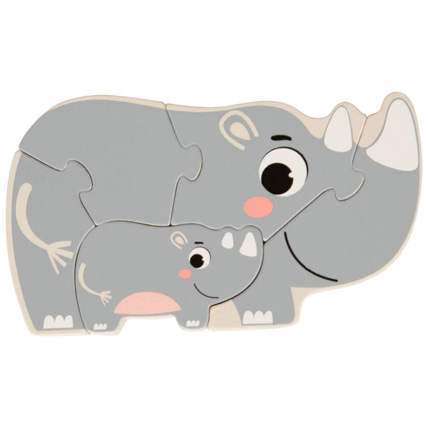Avis Puzzle rhinocéros et son bébé Crazy colors 2.0 - 5 pièces Prémaman 1