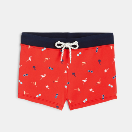 Avis Boxer de bain imprimé rouge garçon OKAIDI 1