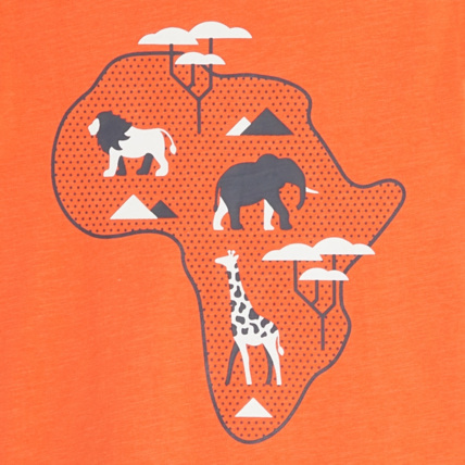 Avis Pyjama court jersey safari et rayures orange garçon OKAIDI 3