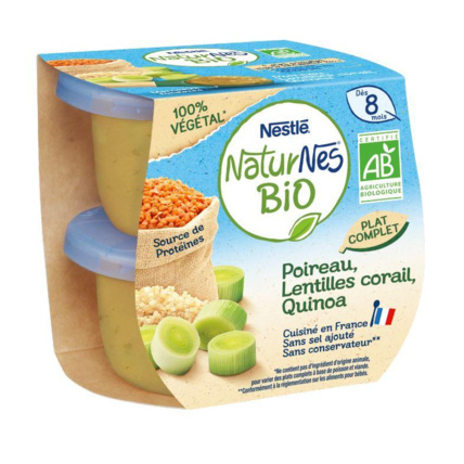 Avis Naturnes BIO VEGETAL Poireau, Lentilles Corail, Quinoa NESTLÉ 1
