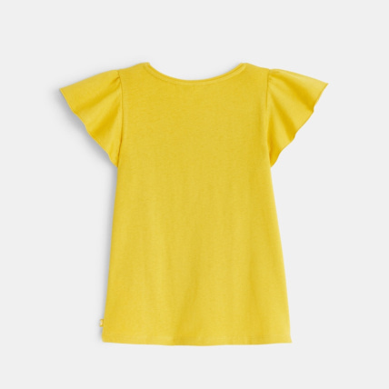 Avis T-shirt à manches papillon motif Tigre jaune fille OKAIDI 4