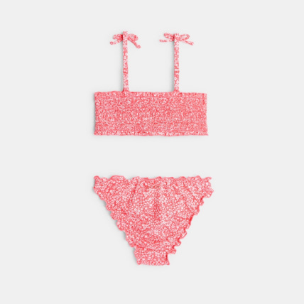 Maillot de bain 2 pieces a fleurs rose fille OKAIDI Comparateur Avis Prix