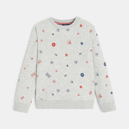 Avis Sweat-shirt à motifs basket grises garçon OKAIDI 1