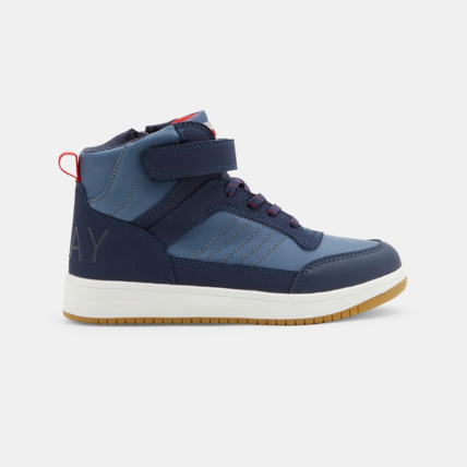 Avis Baskets mid bimatières lacets et scratch bleues garçon OKAIDI 1