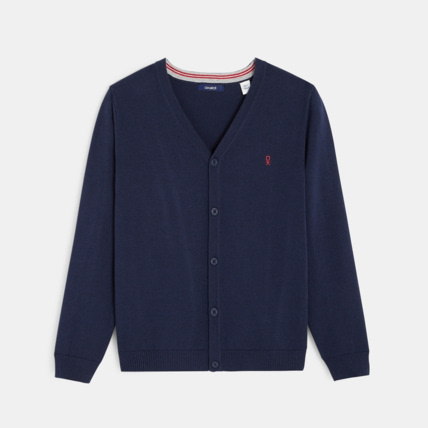 Avis Gilet col V bleu garçon OKAIDI 1