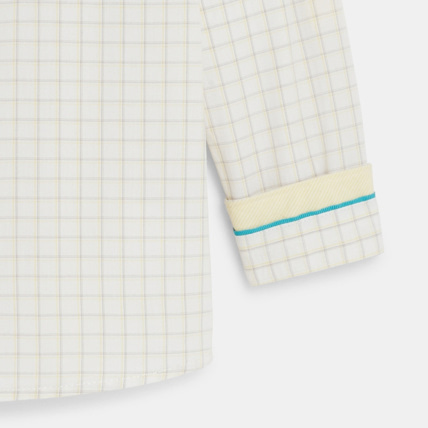 Avis Chemise col Mao à petits carreaux jaune garçon OKAIDI 2