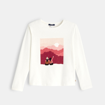 Avis T-shirt à motif paysage rose fille OKAIDI 1