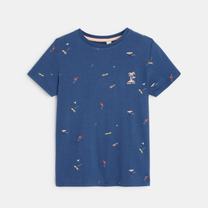Avis T-shirt manches courtes à petits motifs bleu garçon OKAIDI 2