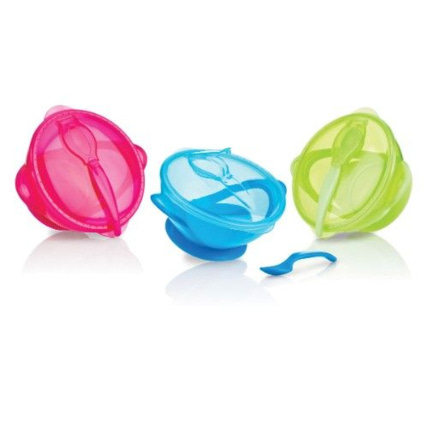 Avis Bol Natural Touch avec socle-ventouse et cuillère NUBY 1