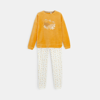 Avis Pyjama 2 pièces en velours motif écureuil jaune fille OKAIDI 1