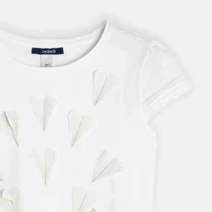 Avis T-shirt fantaisie blanc fille OKAIDI 2