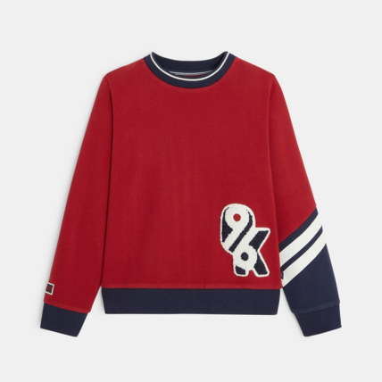 Avis Sweat-shirt à écusson bouclettes "OK96" rouge garçon OKAIDI 1