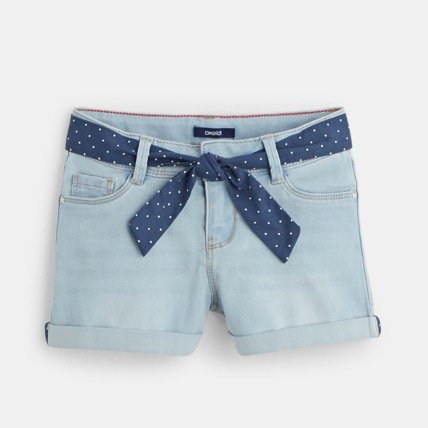 Avis Short en jean ceinturé bleu fille OKAIDI 1