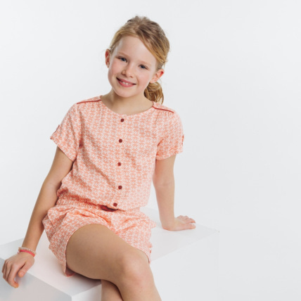 Avis Combi short fluide imprimé estival rose fille OKAIDI 1