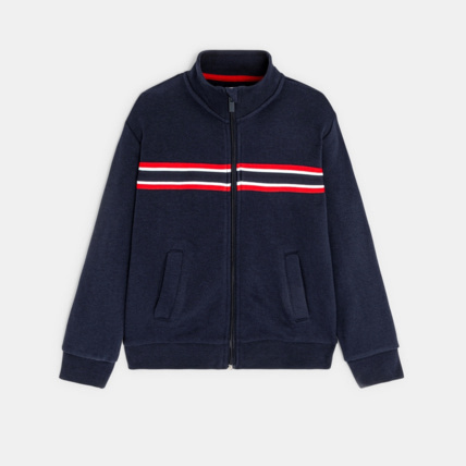 Avis Sweat-shirt zippé col montant bleu garçon OKAIDI 2