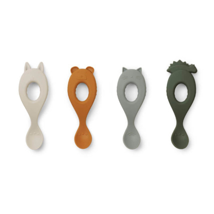 Avis Lot de 4 cuillères en silicone Liva - Hunter green mix LIEWOOD 1