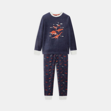 Avis Pyjama 2 pièces en velours thème dinosaure bleu garçon OKAIDI 2