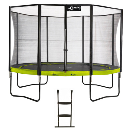 Avis Trampoline de jardin rond 430 cm + filet de sécurité + échelle PUNCHI Kangui 2