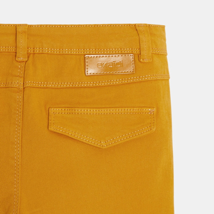 Avis Pantalon skinny en toile stretch jaune fille OKAIDI 4
