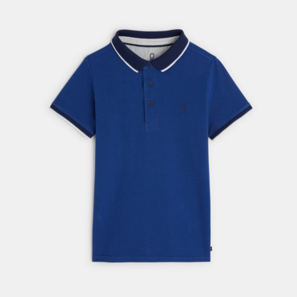 Avis Polo uni manches courtes bleu garçon OKAIDI 1