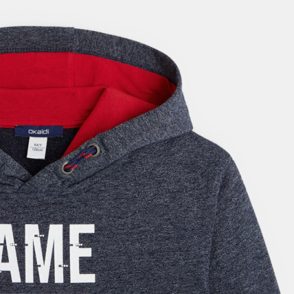 Avis Sweat-shirt à capuche motif pixels bleu garçon OKAIDI 4