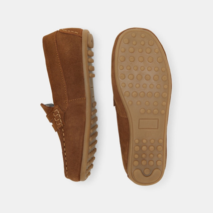 Avis Mocassin croûte de cuir uni marron garçon OKAIDI 3