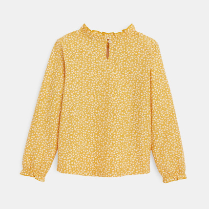 Avis Blouse imprimée à col collerette jaune fille OKAIDI 3