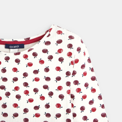 Avis T-shirt manches longues motifs pommes rose fille OKAIDI 2
